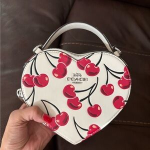 Coach Heart-Shaped Bag with Red Cherry Design